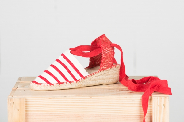 ESPADRILLE A TALON - MARIN ROUGE