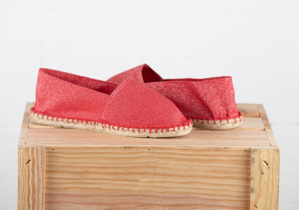 ESPADRILLE ARGENTEE- ROUGE